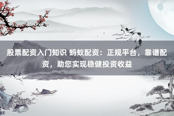 股票配资入门知识 蚂蚁配资：正规平台，靠谱配资，助您实现稳健投资收益