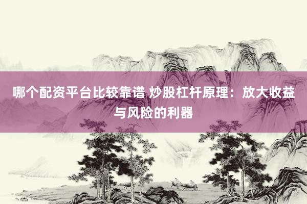 哪个配资平台比较靠谱 炒股杠杆原理：放大收益与风险的利器